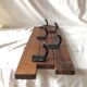 Wall Coat Door Old Oak Parquet - 5 Vintage Black Metal Patères