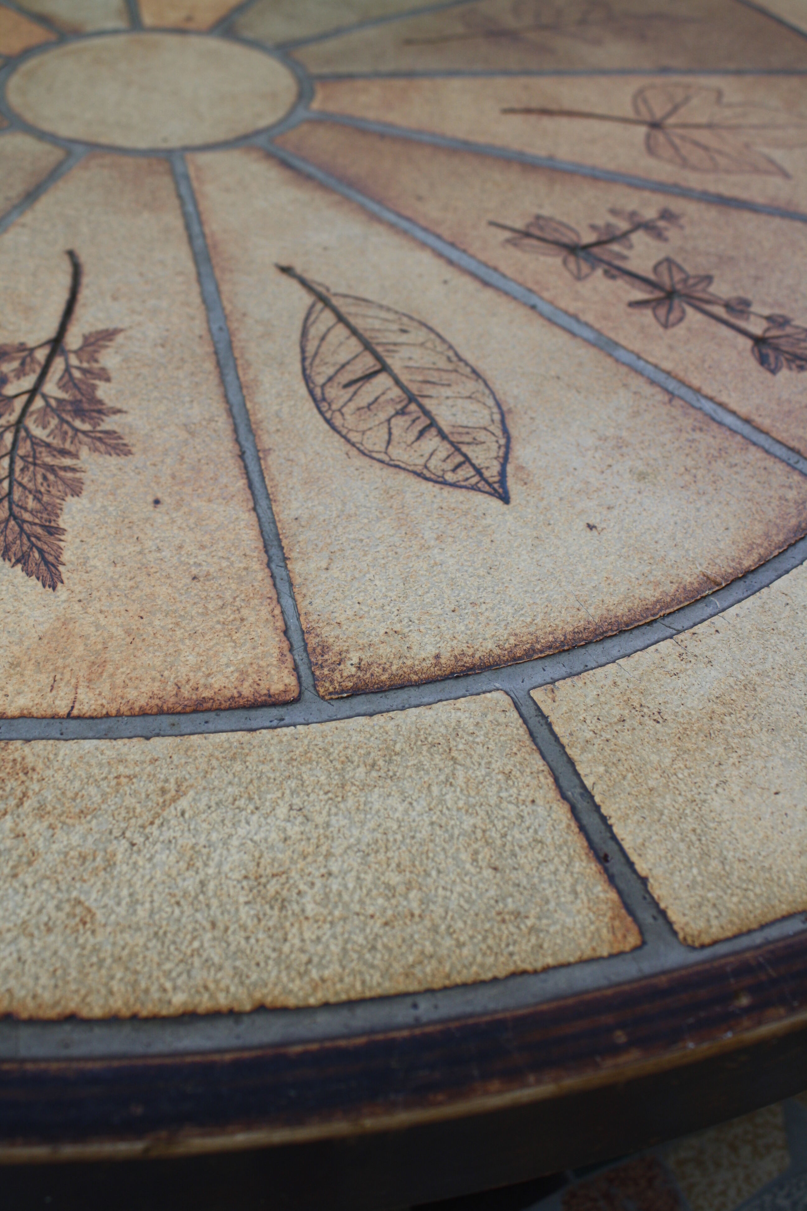 Tiled coffee table signed scrubland Roger Capron