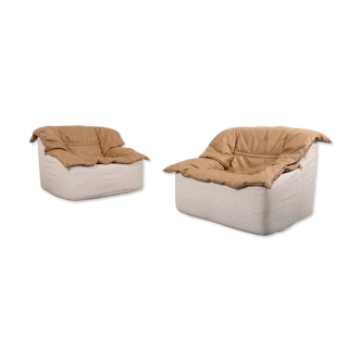 Pair of vintage armchairs Swan Italy 1970
