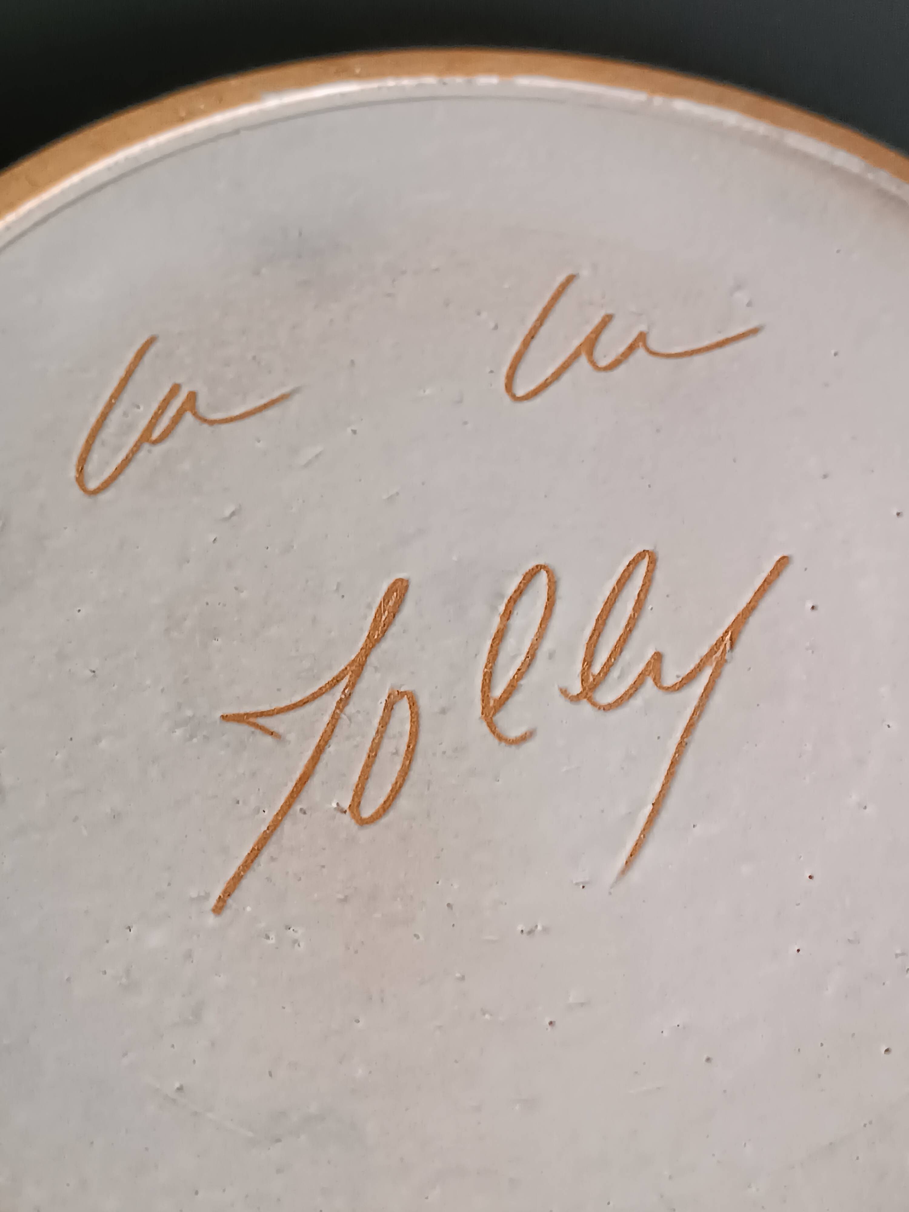 Ceramic plate with thistles by Marie-Madeleine Jolly 1950