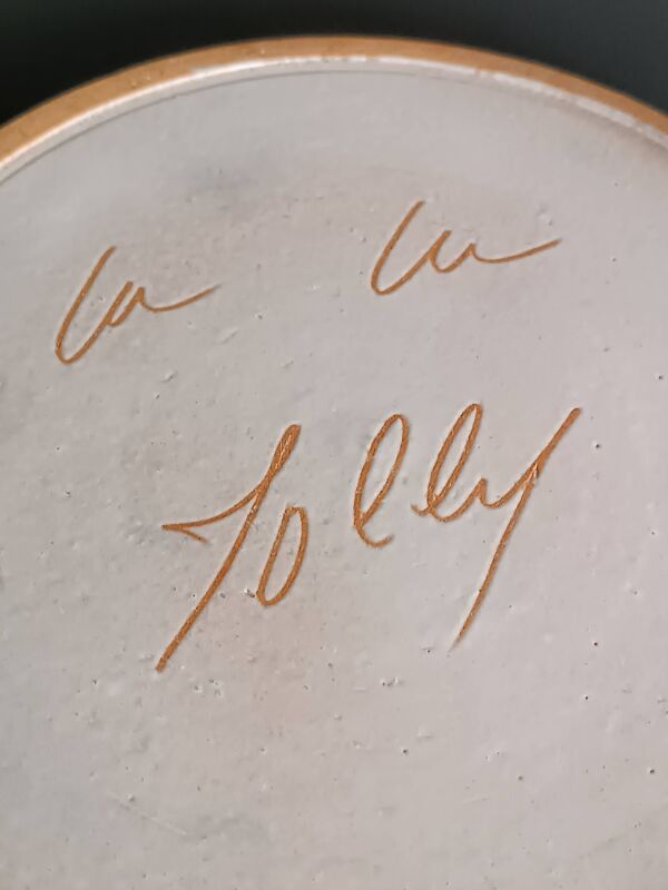 Assiette en céramique aux chardons Marie-Madeleine Jolly 1950