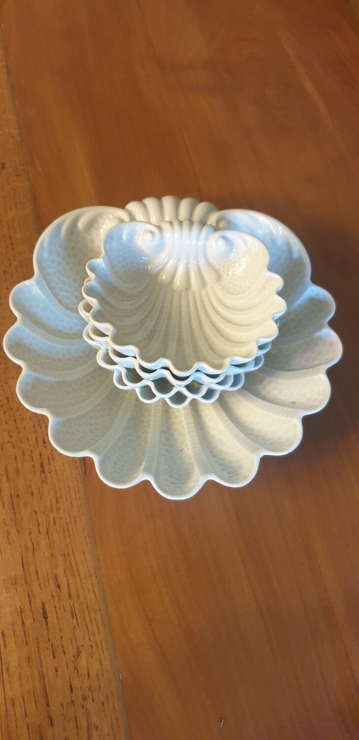 Service forme coquillage 5 pièces