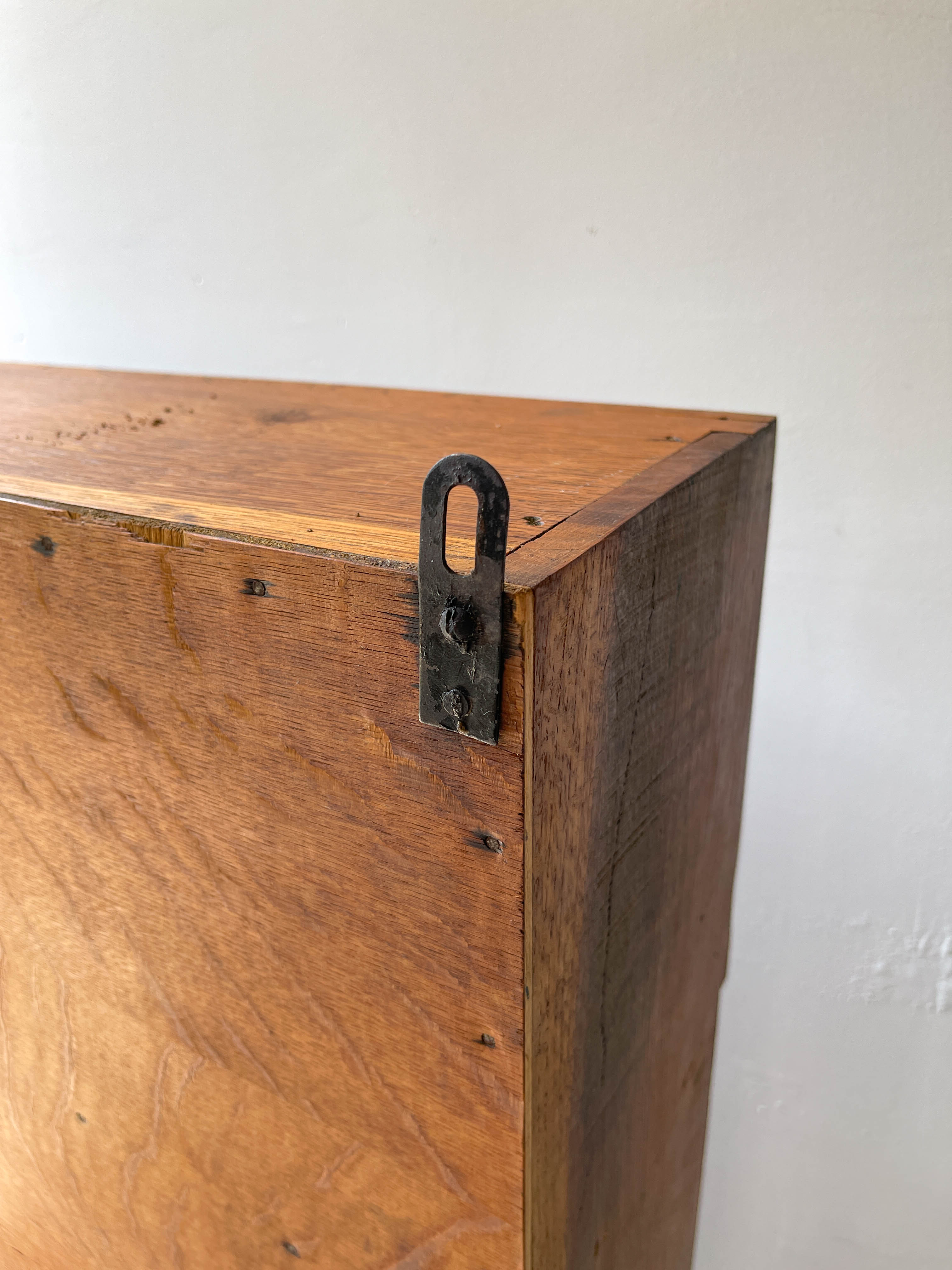 Vintage oak wall display case