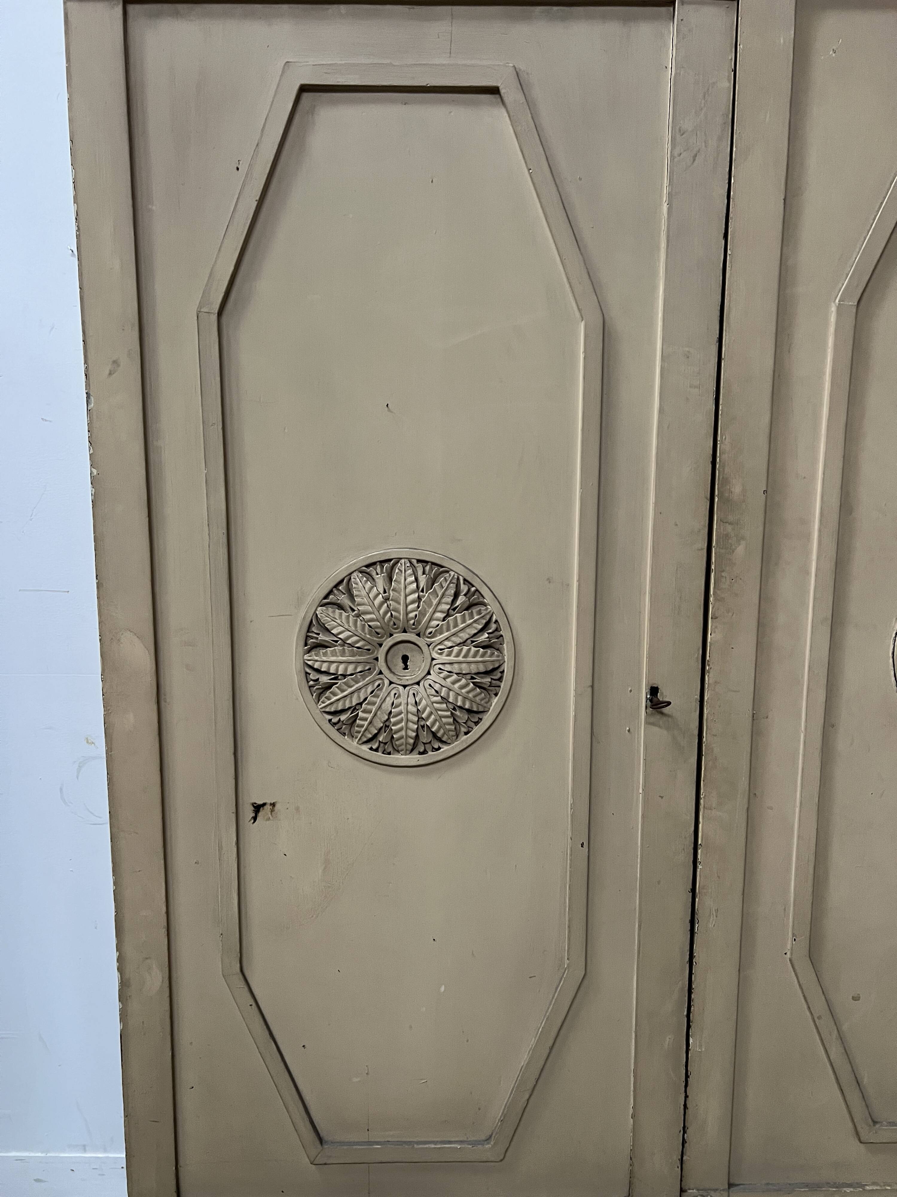 Set of two moulded panel doors from the 19th century.