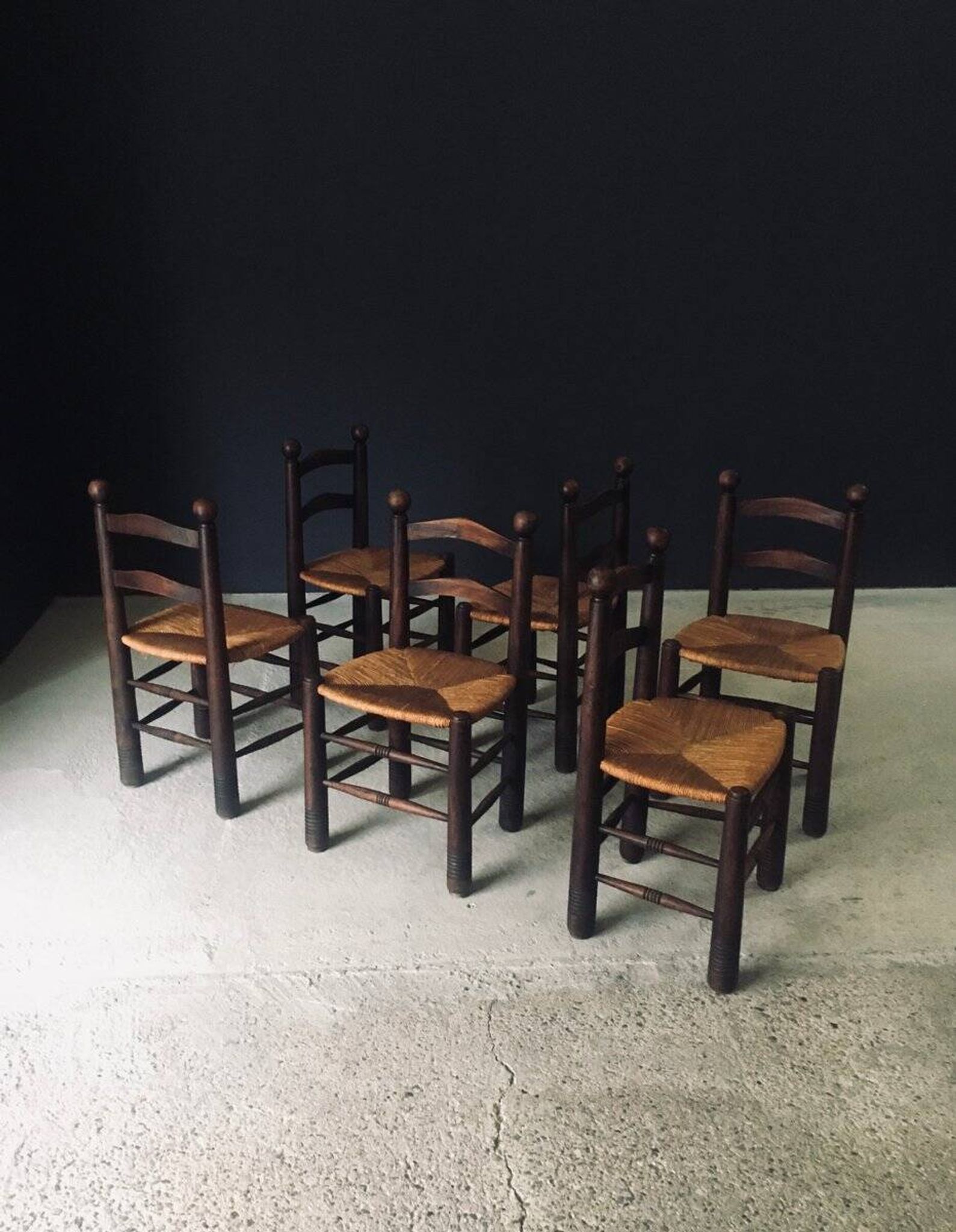 French Provincial Dining Chairs by Charles Dudouyt, France, 1940s, Set of 6