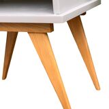 Pair of vintage 1950s compass foot bedside tables