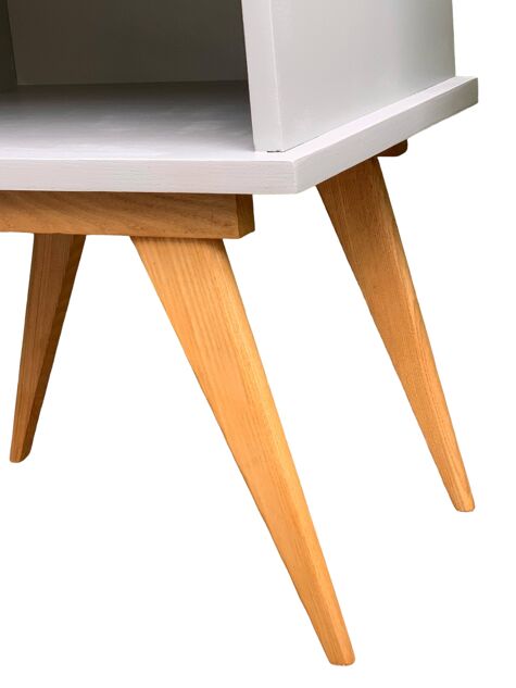 Paire de chevets pieds compas vintage 1950