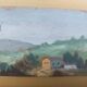 Petit tableau huile sur bois paysage toscan