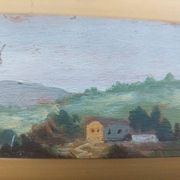 Small oil painting on wood, Tuscan landscape