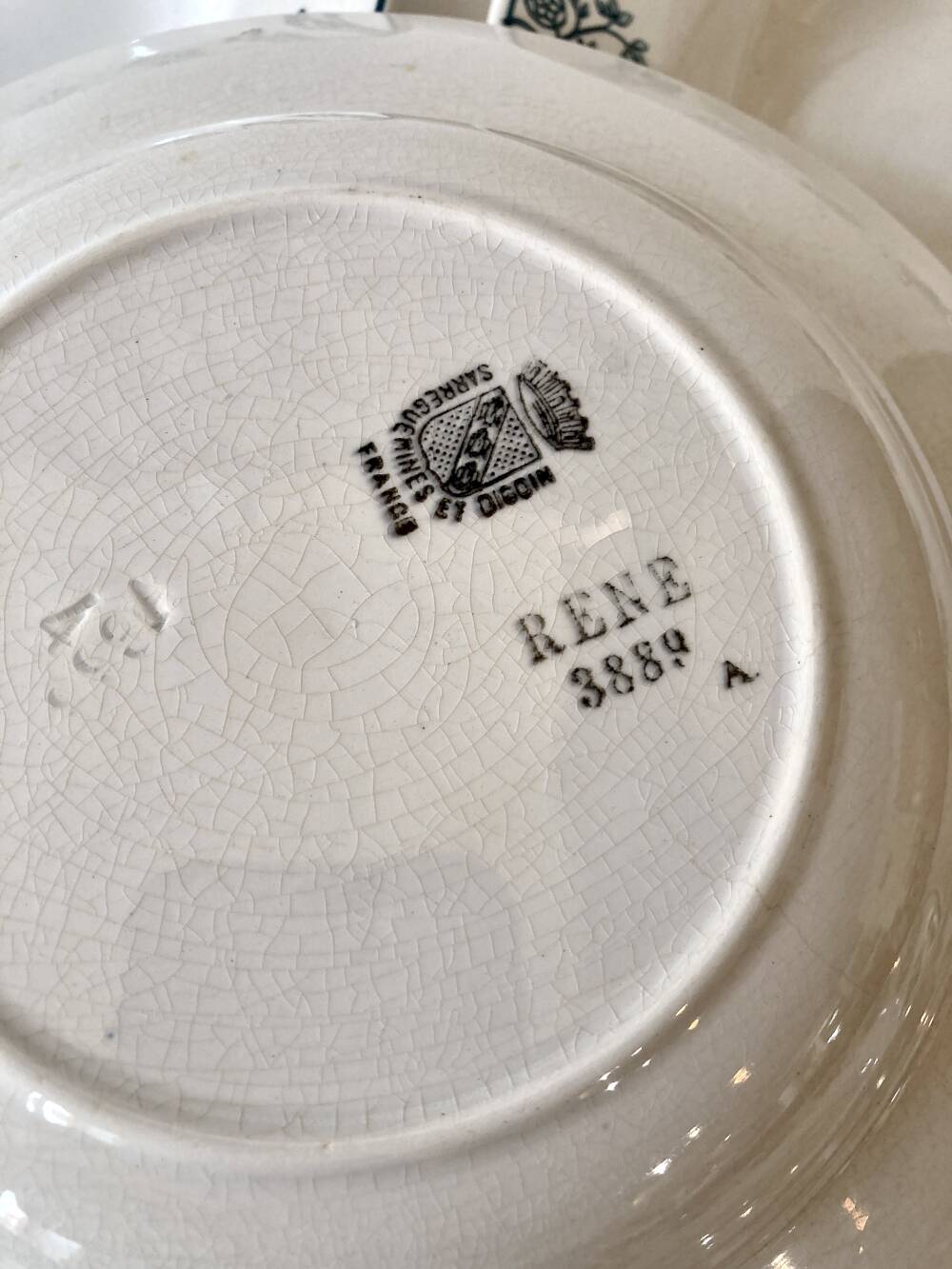 5 deep plates, Sarreguemines, René model