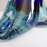 Murano glass vases red and blue