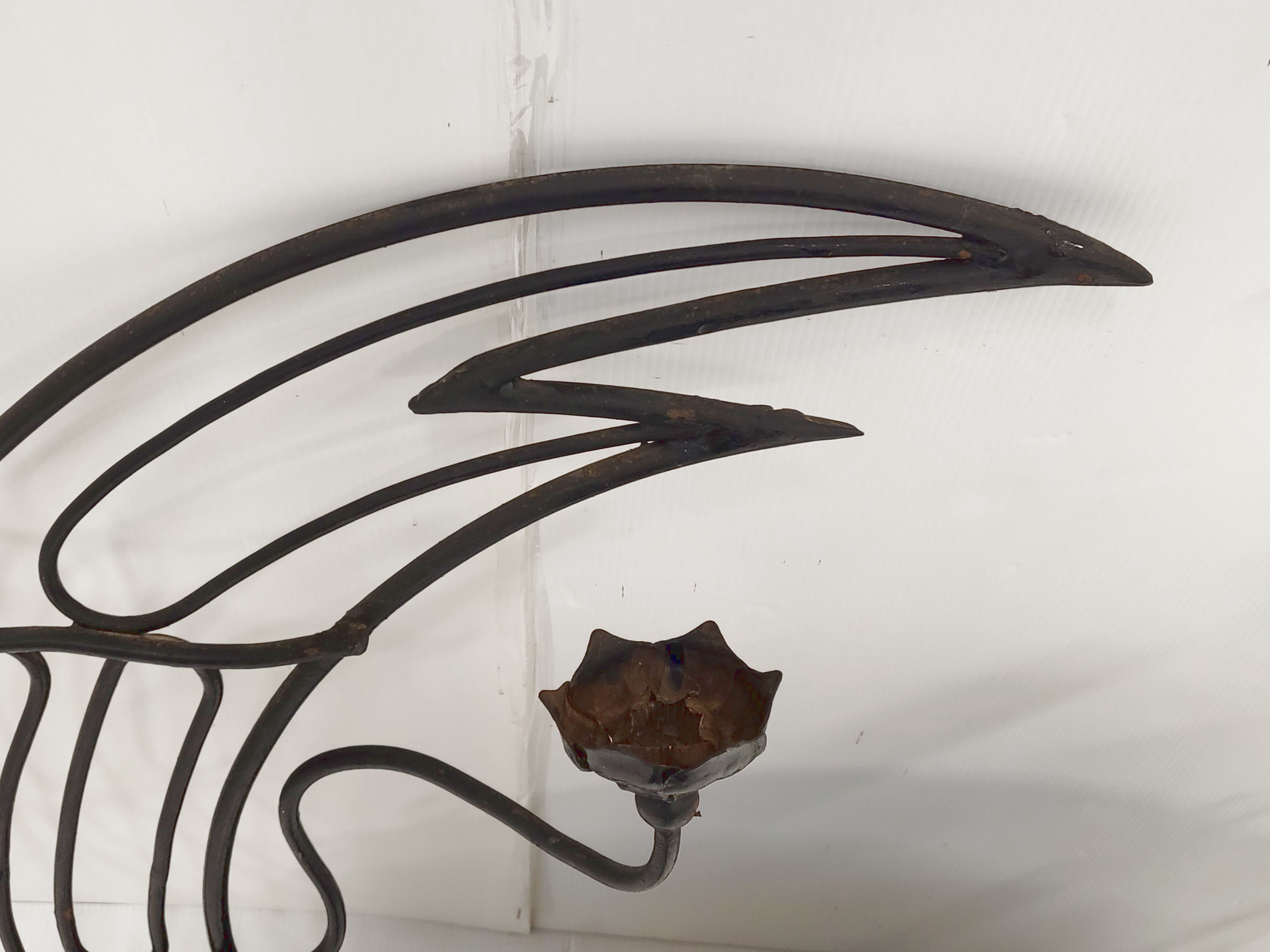 Vintage plant-bearing mirror in art nouveau style