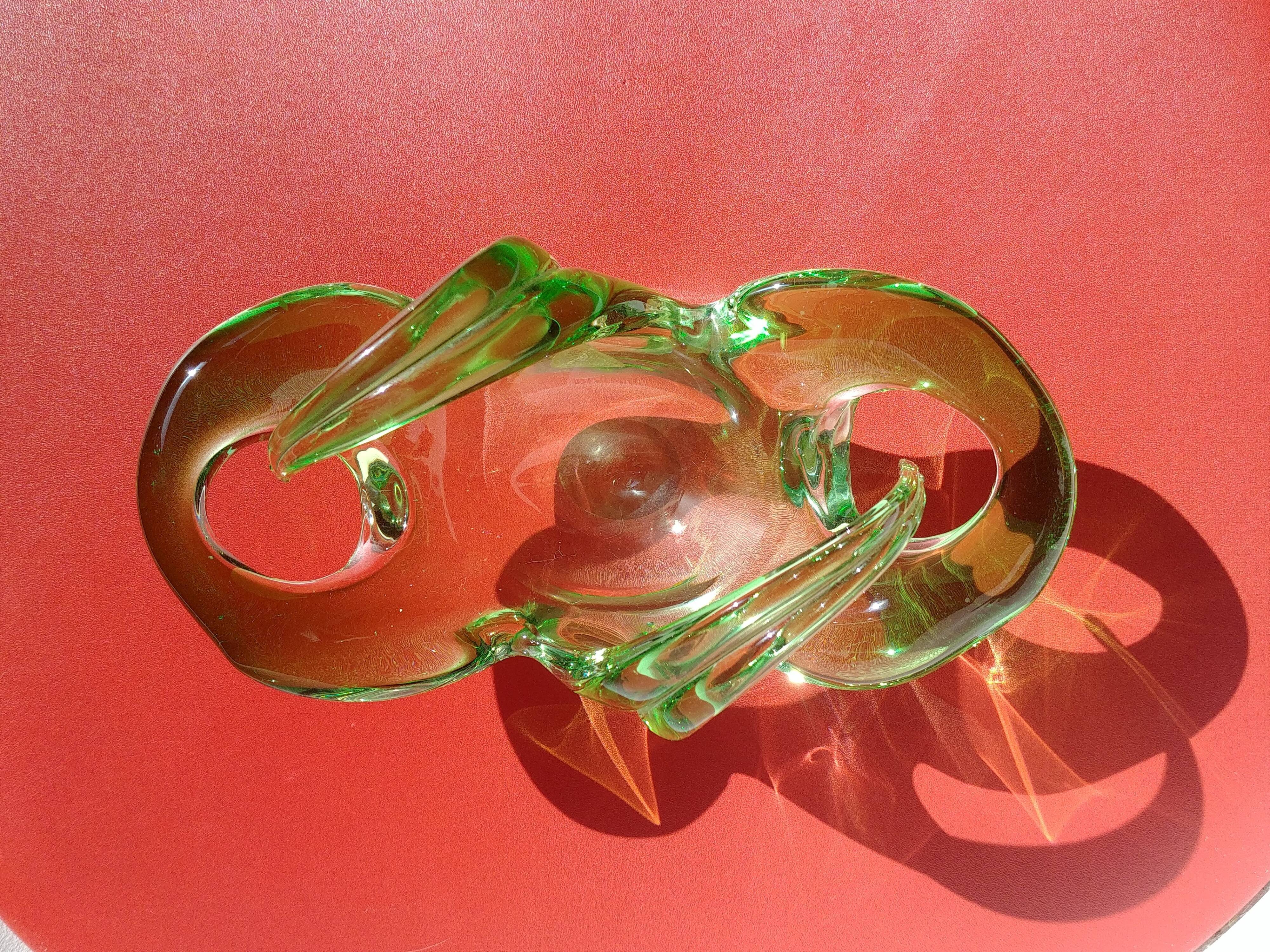 VINTAGE - Superb basket-pocket cut in Murano 60s glass