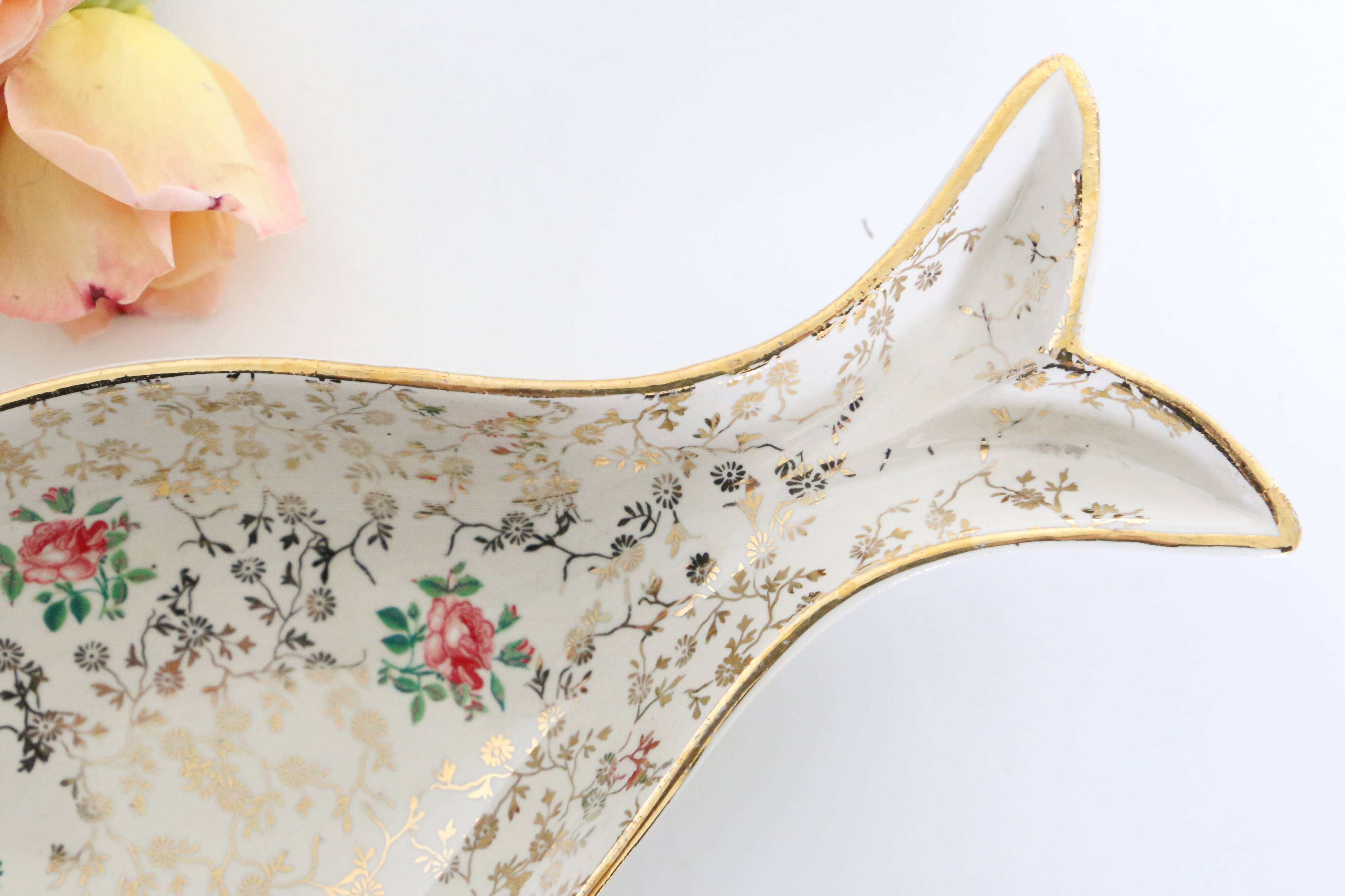 Ceramic ravier, fish shape, Sarreguemines