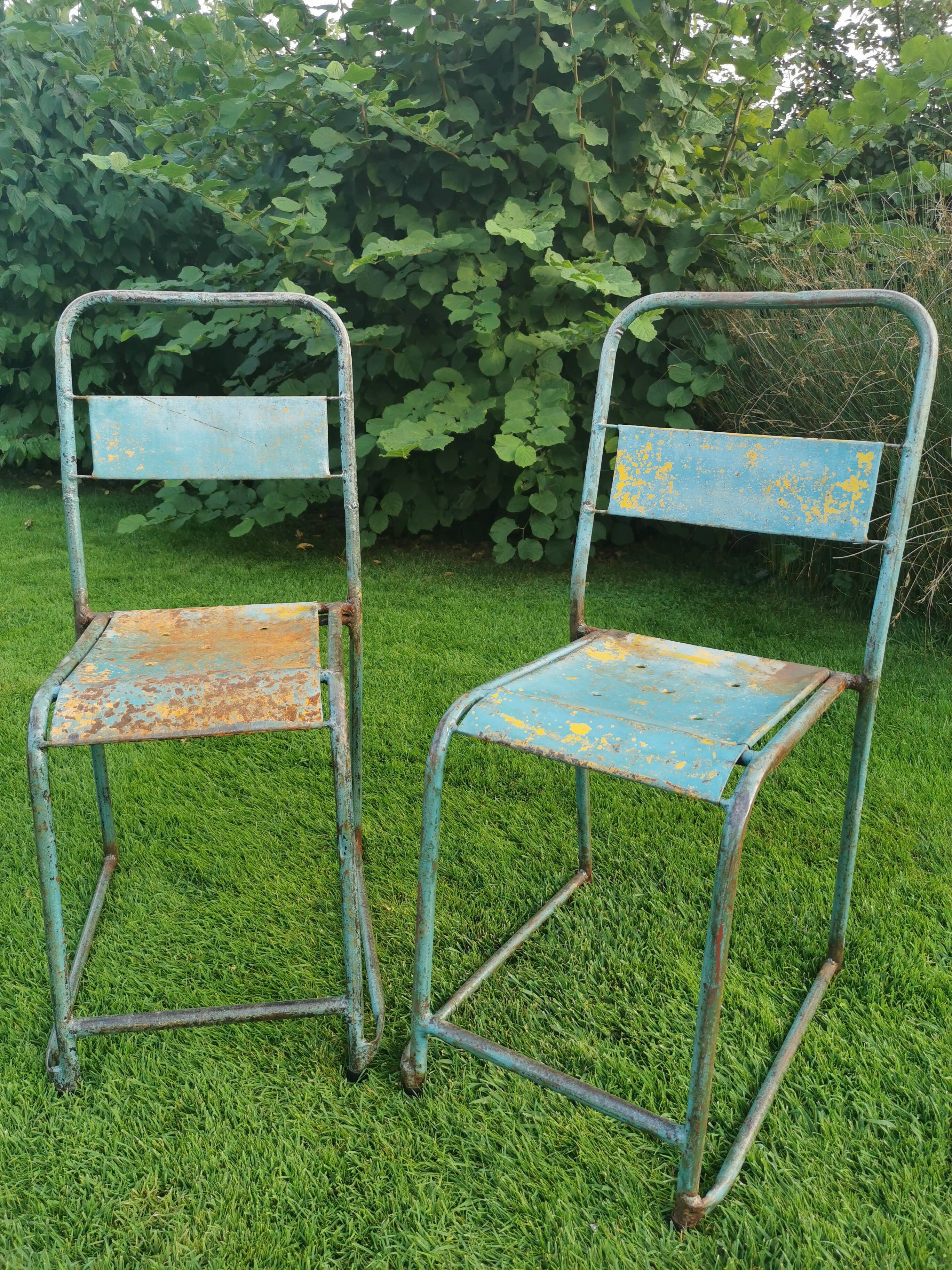 Pair of industrial bistro chairs