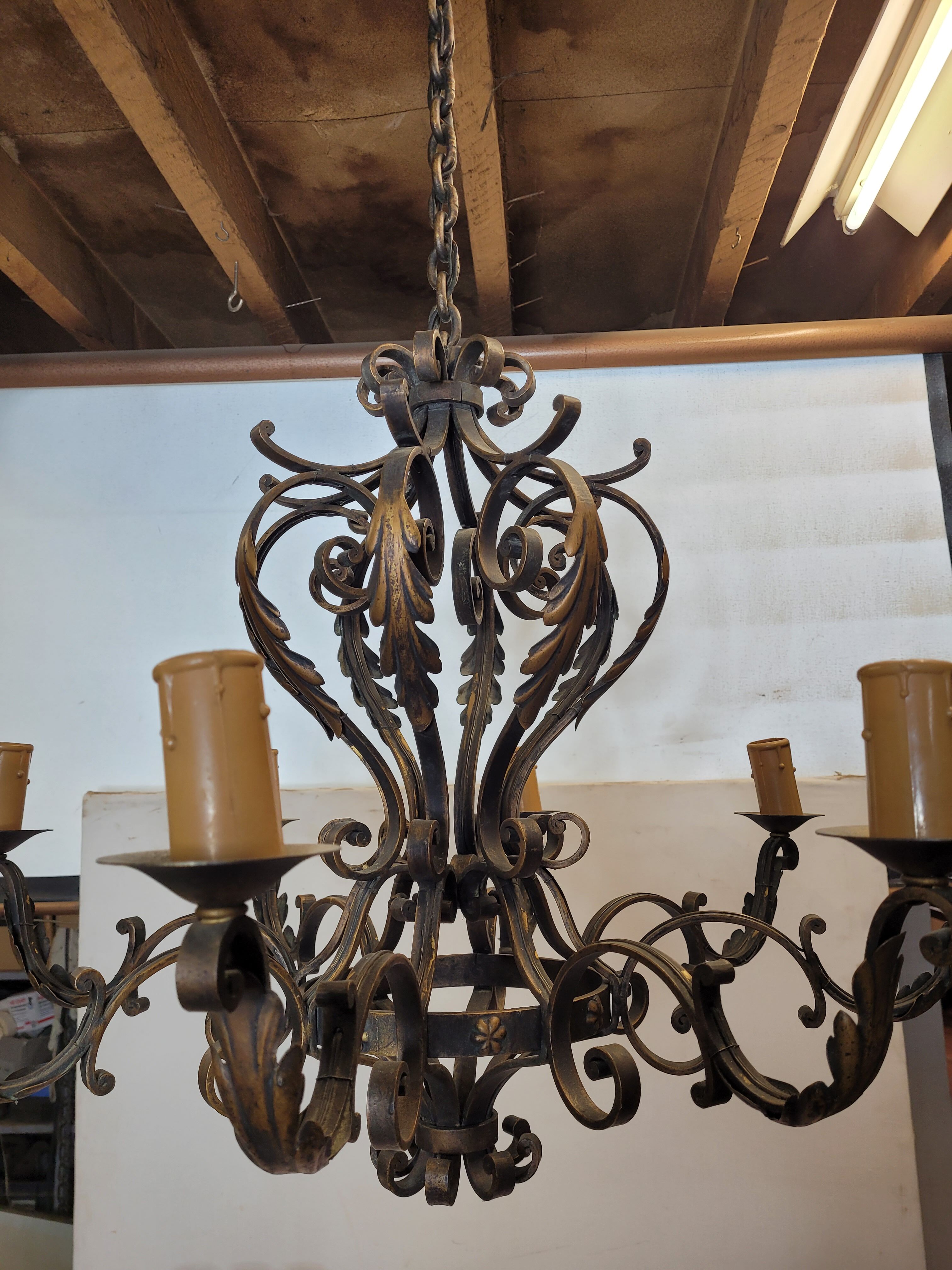 Lustre fer forgé ancien