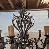 Old wrought iron chandelier