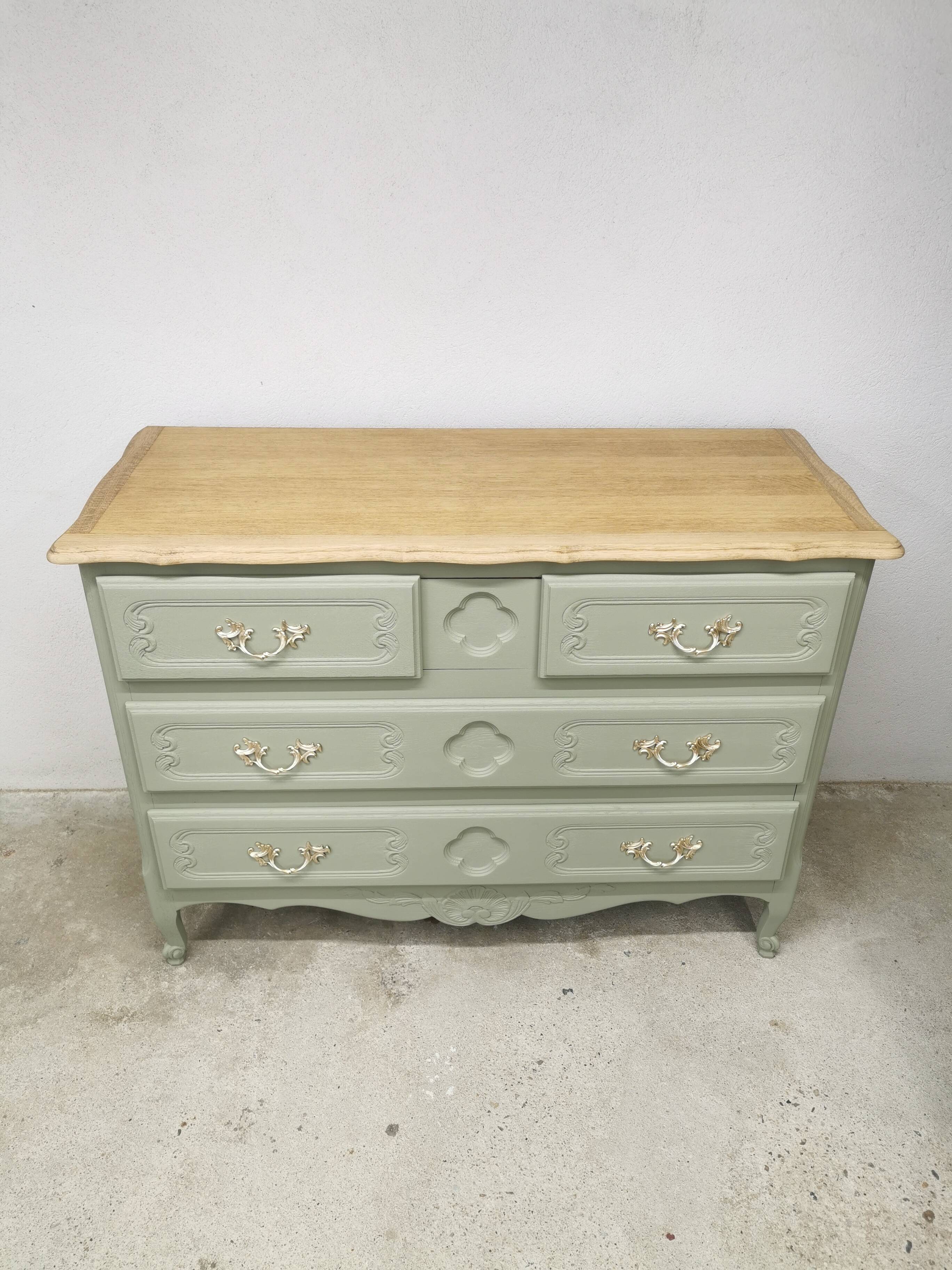 Commode vintage en chêne relookée - Livraison partout en France