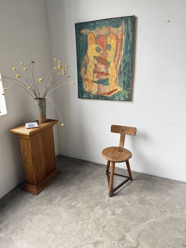 Chaise d’atelier tripode 1950