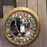 Round golden mirror