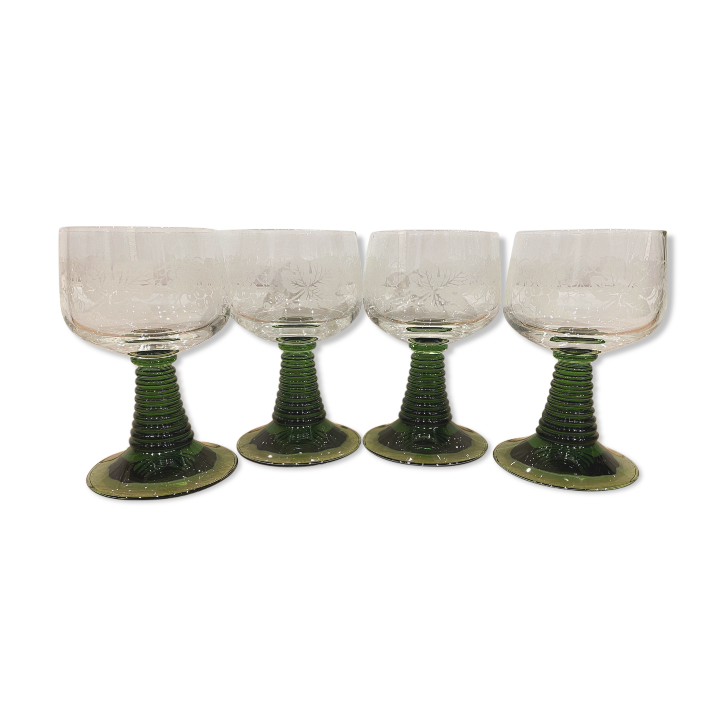 Set of 4 glasses of white wine from Alsace
