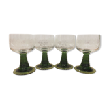Set of 4 glasses of white wine from Alsace