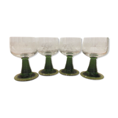 Set of 4 glasses of white wine from Alsace