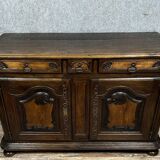 Louis XIII period Burgundy buffet in solid oak and walnut circa 1700