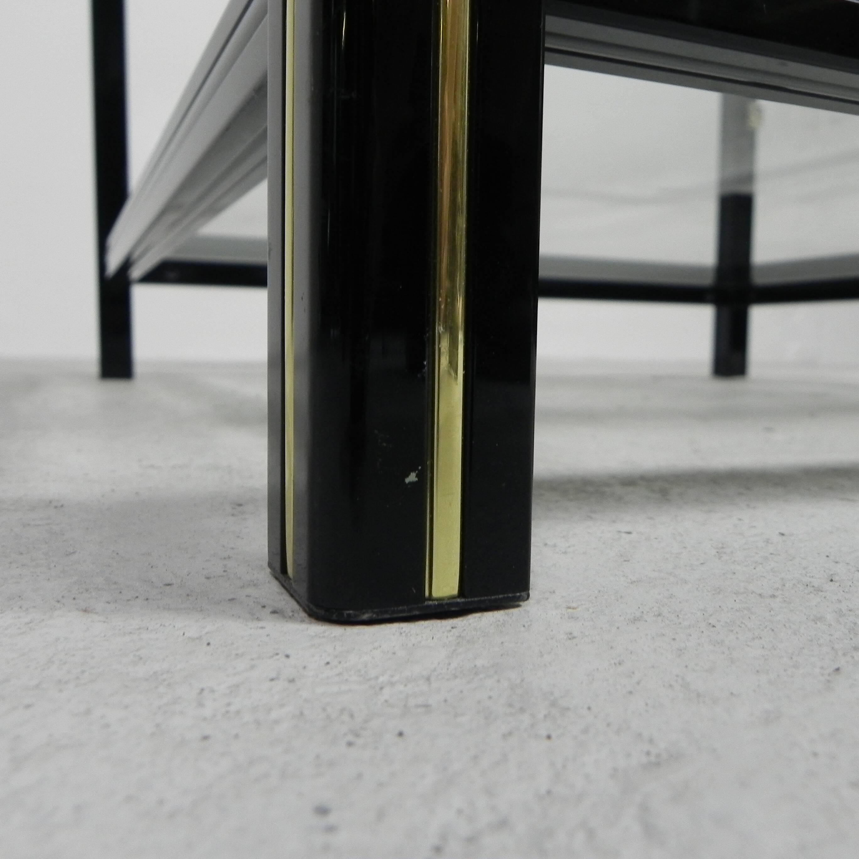 Hollywood Regency coffee table with 2 faceted glass plates, 1970s