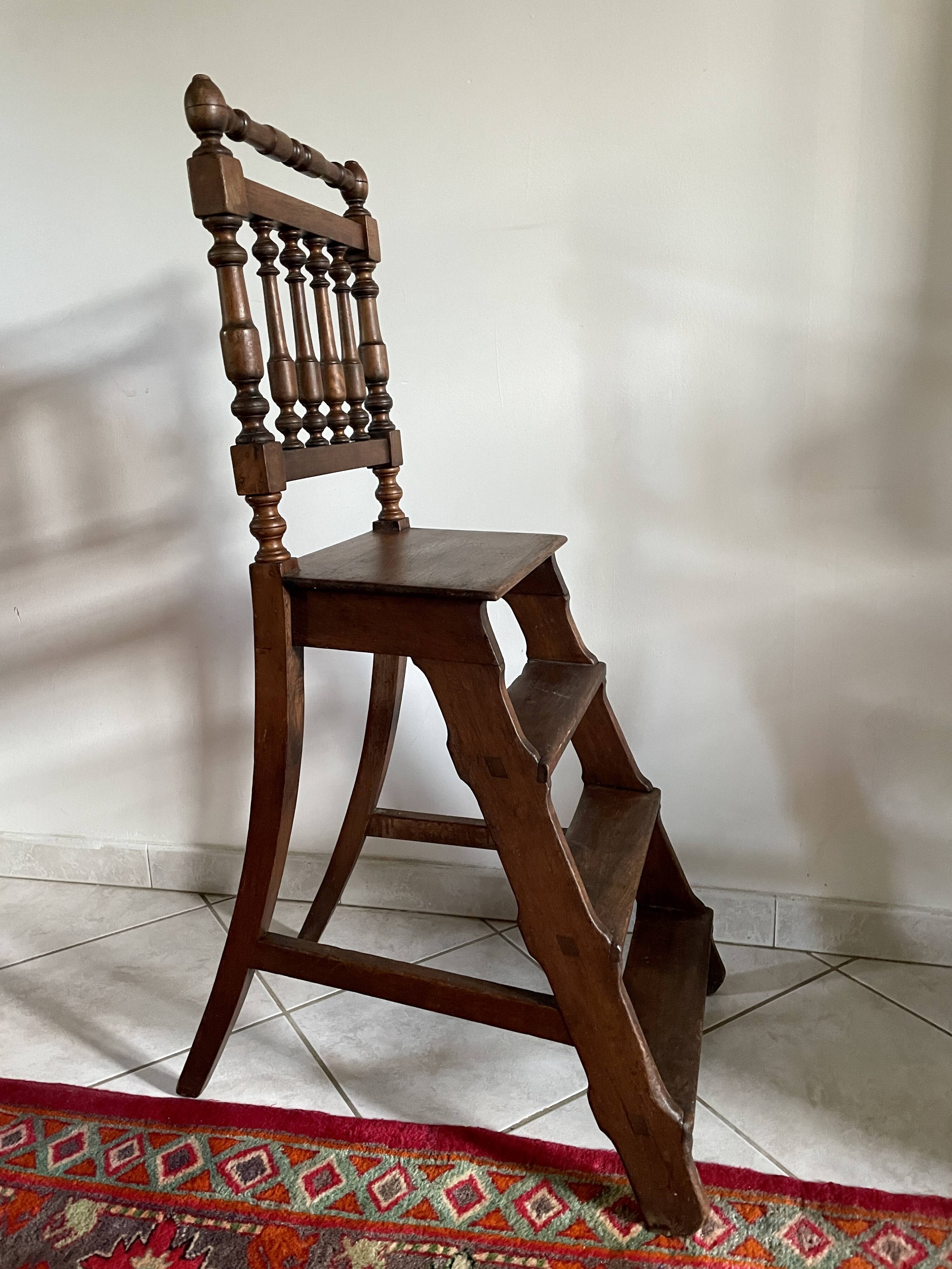 3-step stepladder library chair