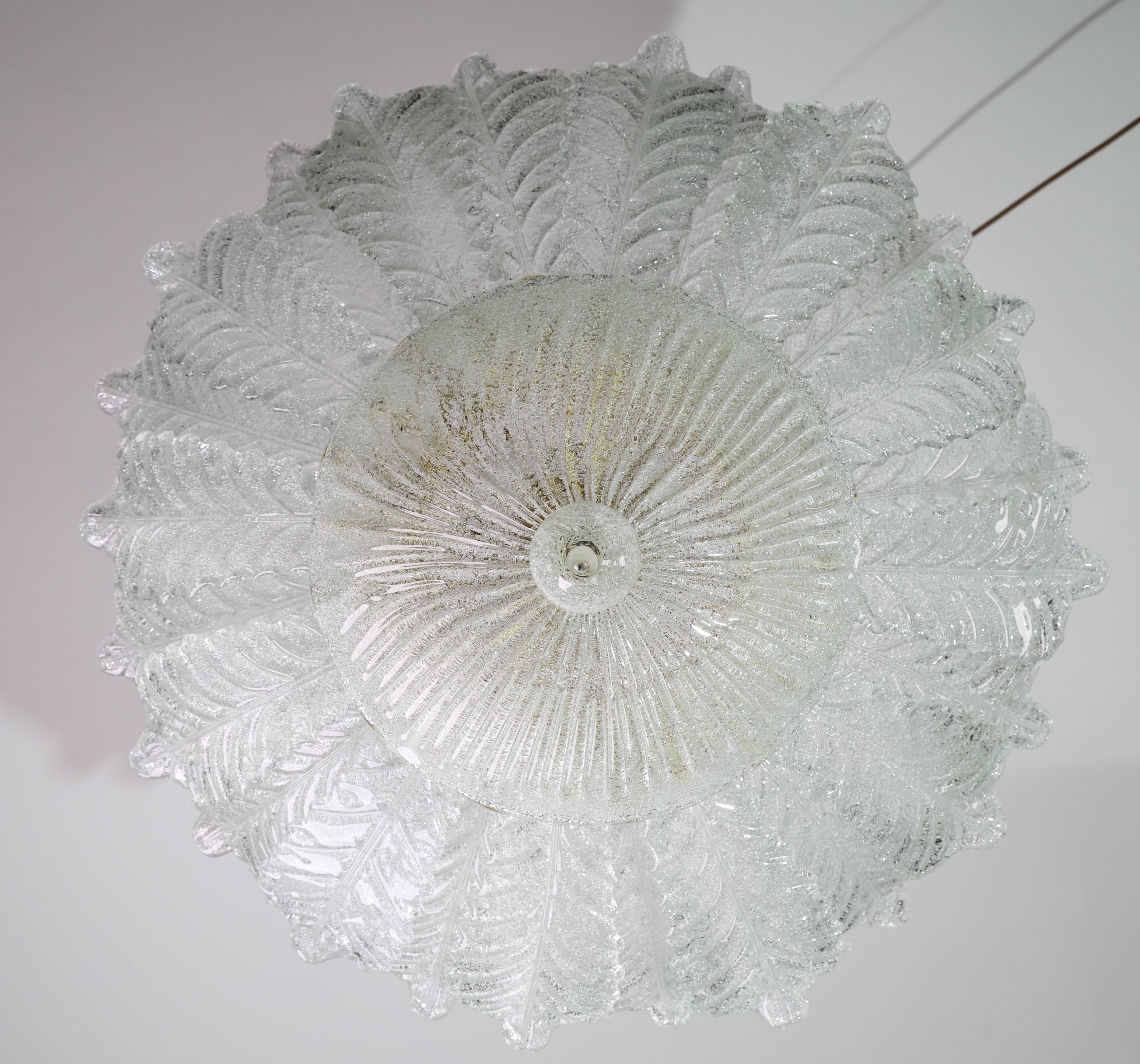 Turin, Large Size Italian Murano Glass Ceiling Light or Flush Mount, 1970s