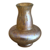 Small iridescent blown glass Art Nouveau vase, in the Loetz style.