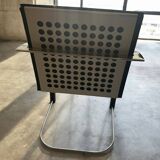Gisberger chrome leather armchairs circa 1980