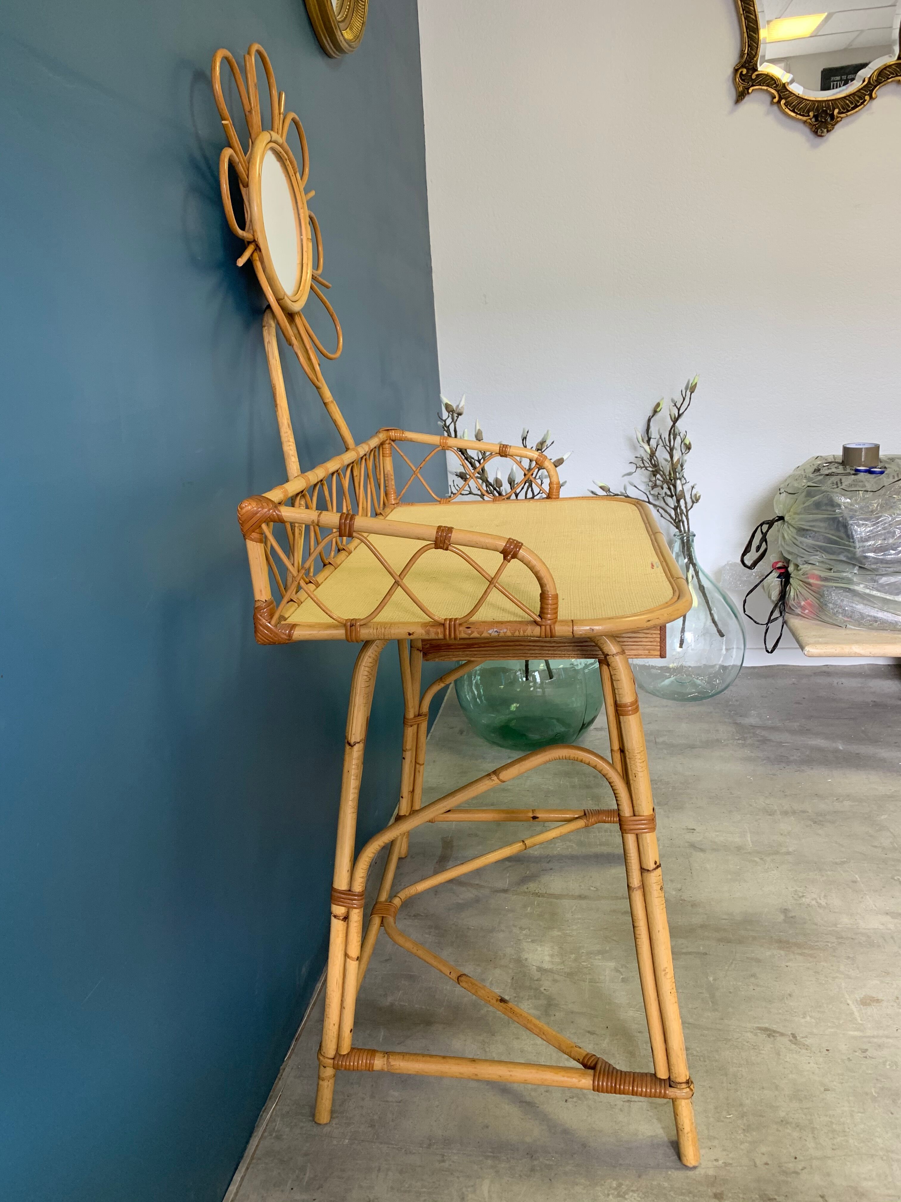 Rattan hairdresser and vintage wicker