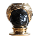 Black and gold Italian ceramic head vase signed Behreno