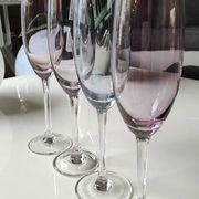 Lot 4 multicolored champagne flutes