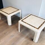 Pair of Sofa Ends Made Of Marble Wafers And Brass Net. French work. Ve