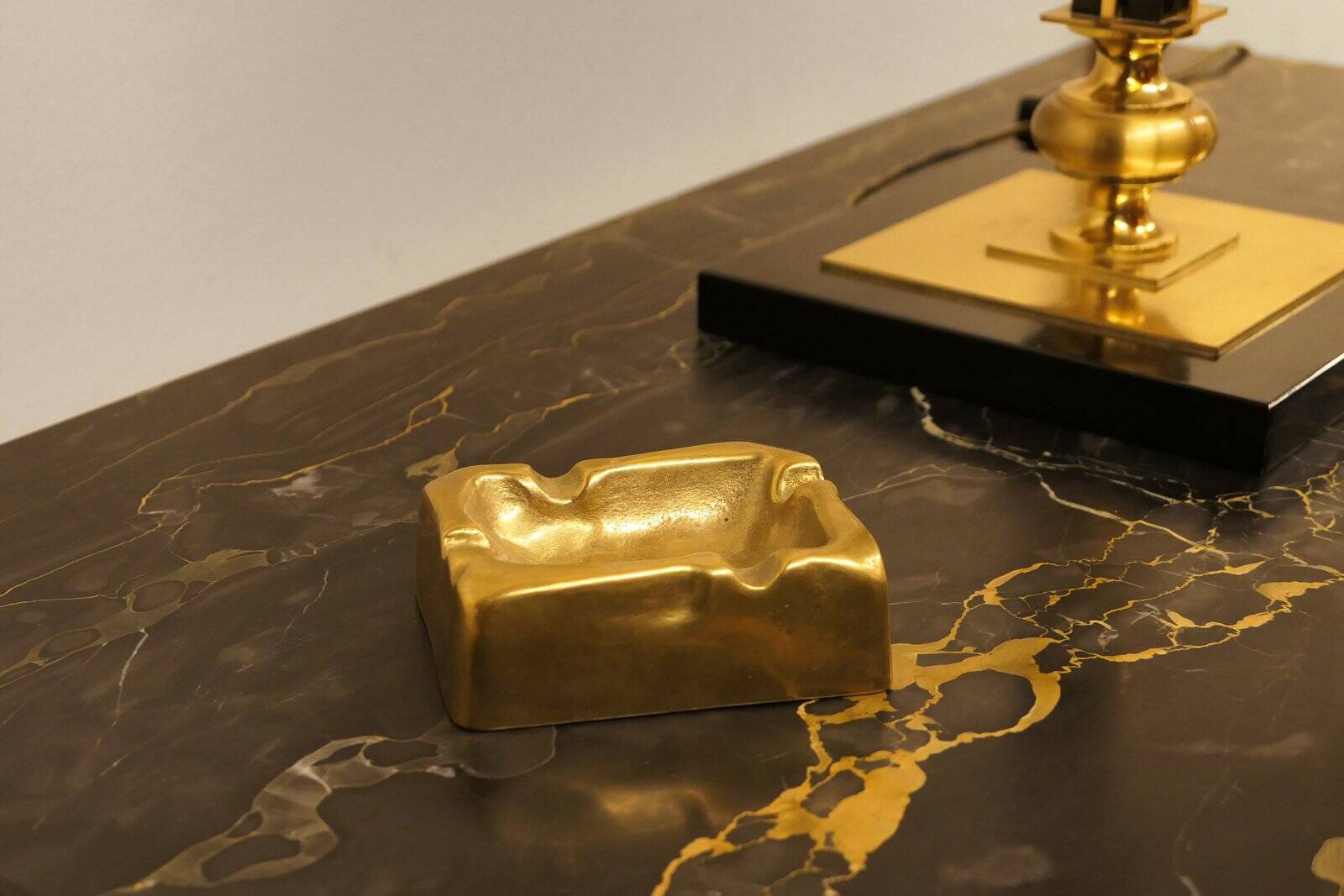 Brutalist bronze ashtray, Lauterbach, France, 1950s