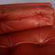 Danish red leather swivel chair, 1960