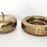 Paire de Cendriers / Vide-Poche et Boîte de Rangement en Laiton Plaqué Argent par Casa Padrino