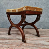 Empire curule stool with mahogany goosenecks