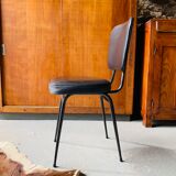 Pair of vintage black skai chairs