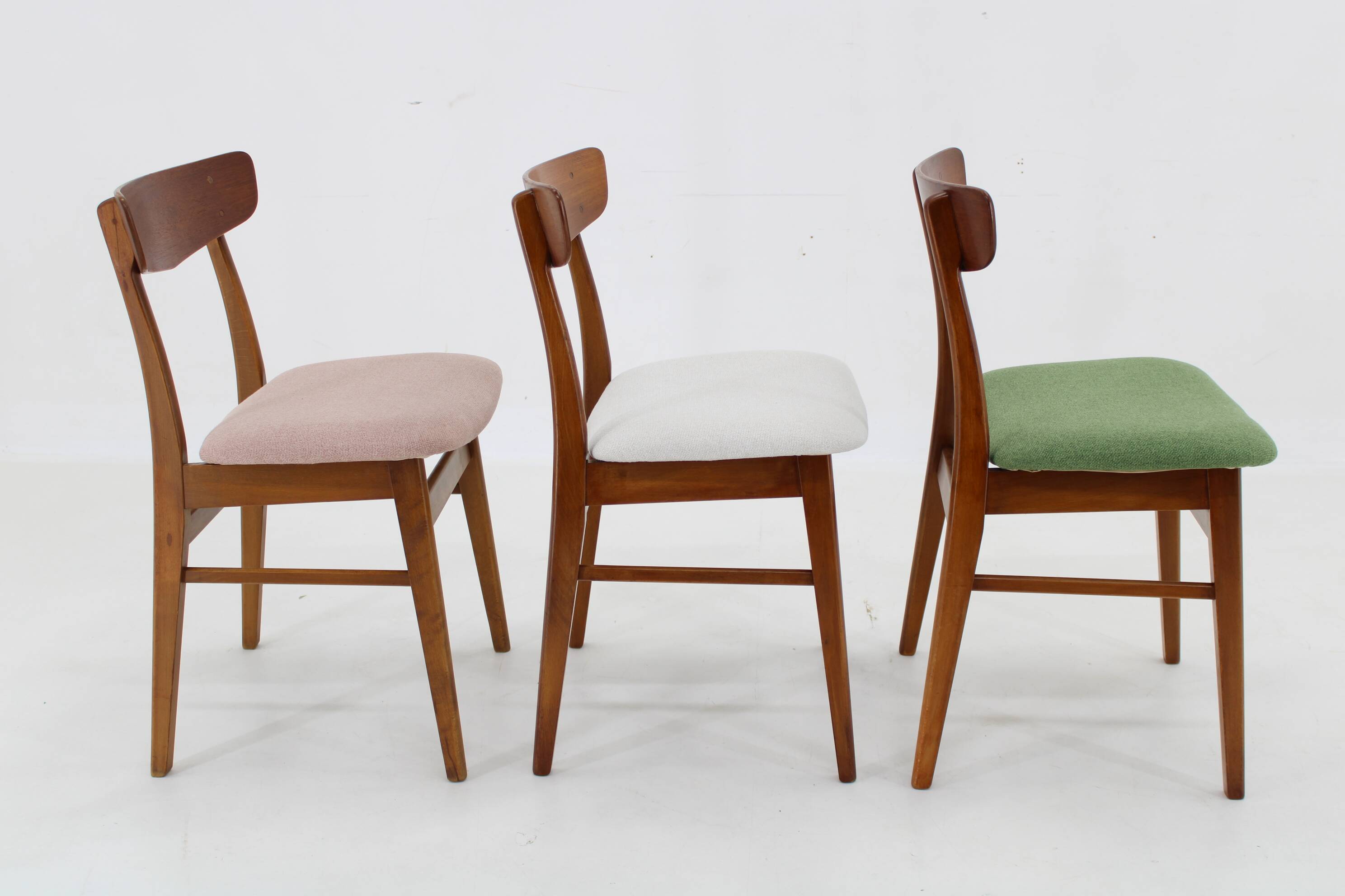 1960s Set of Three Danish Teak Chairs, Restored
