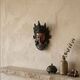 1980s Hand-Carved Wood Buddha Wall Mask