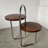 Bauhaus art deco console table in wood and chrome