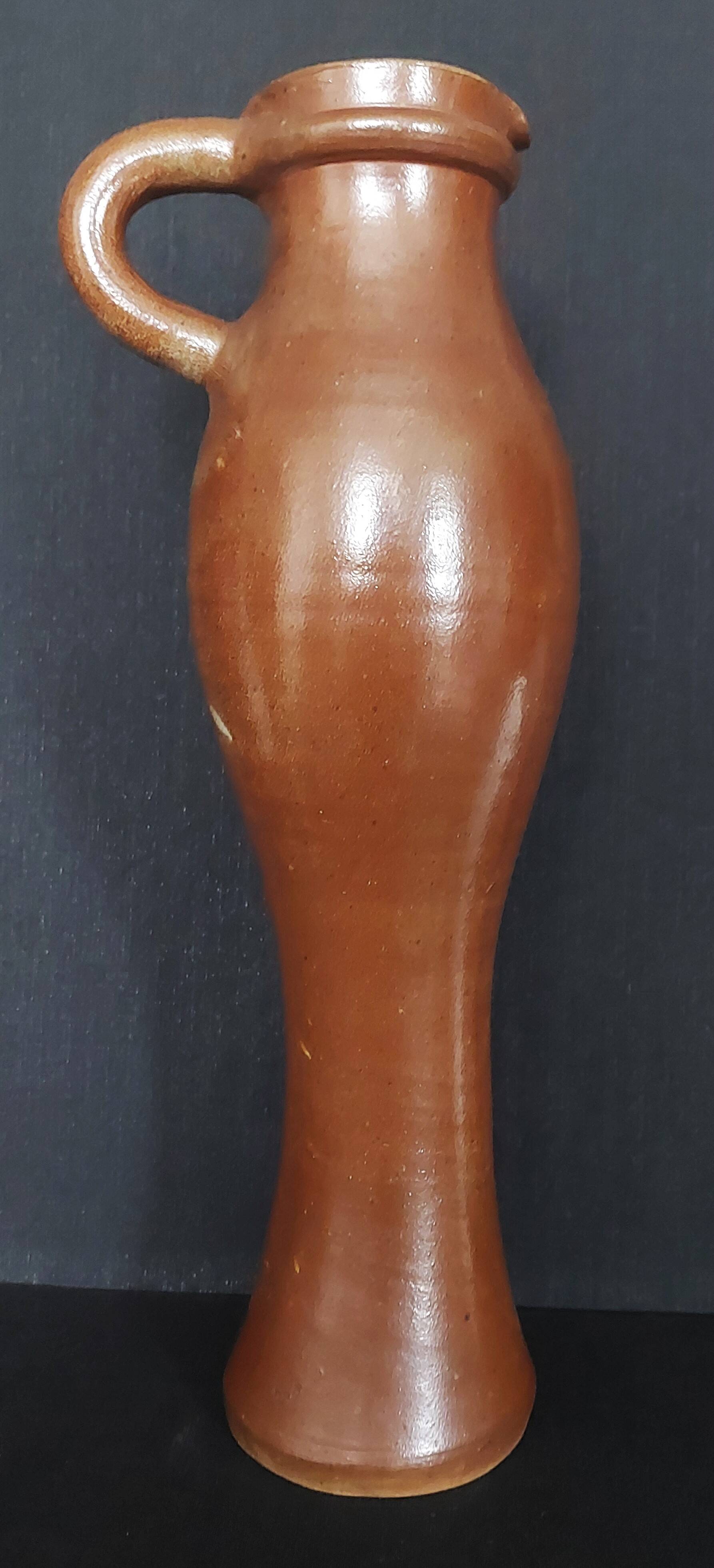 Vintage stoneware jug vase 42 cm ceramic 20th century