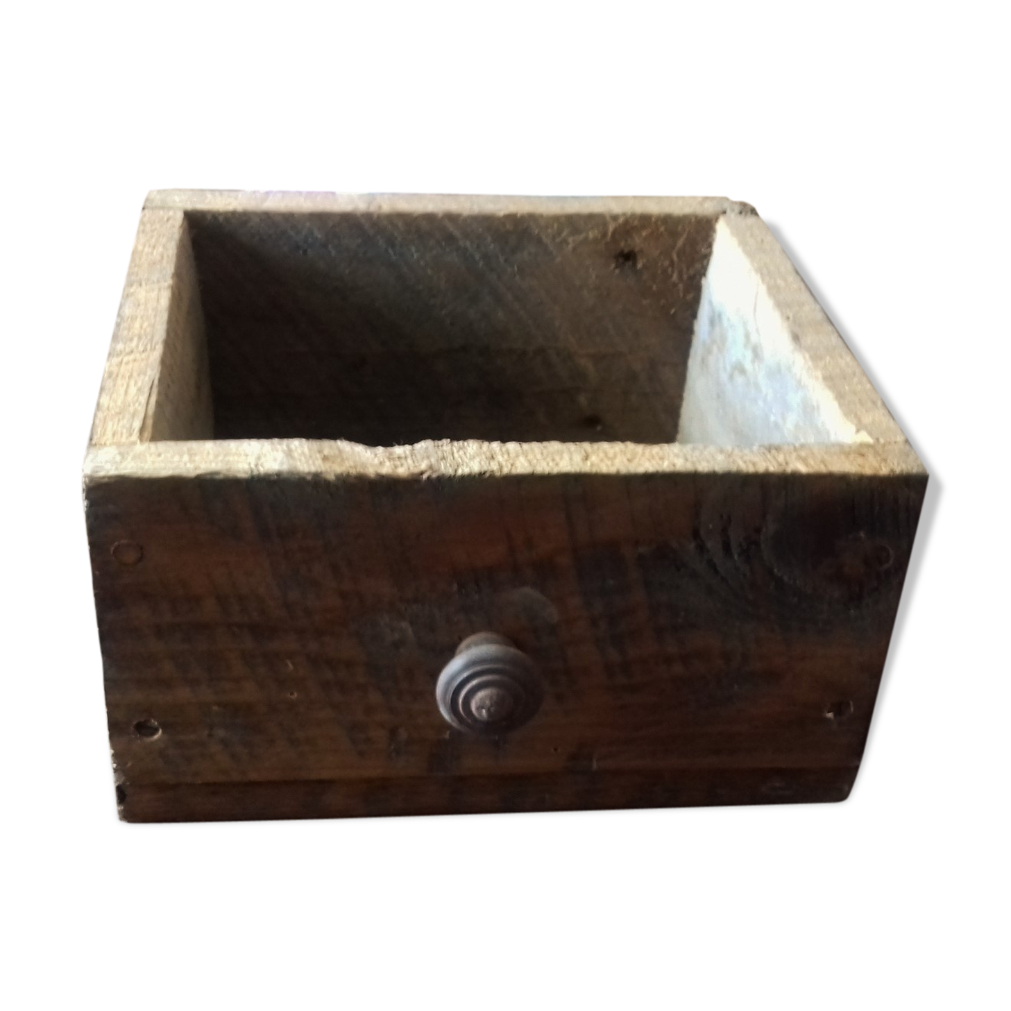 Bulk wood drawer metal button box storage