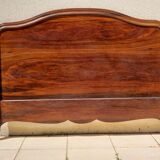 Bed in solid walnut and very old walnut burl