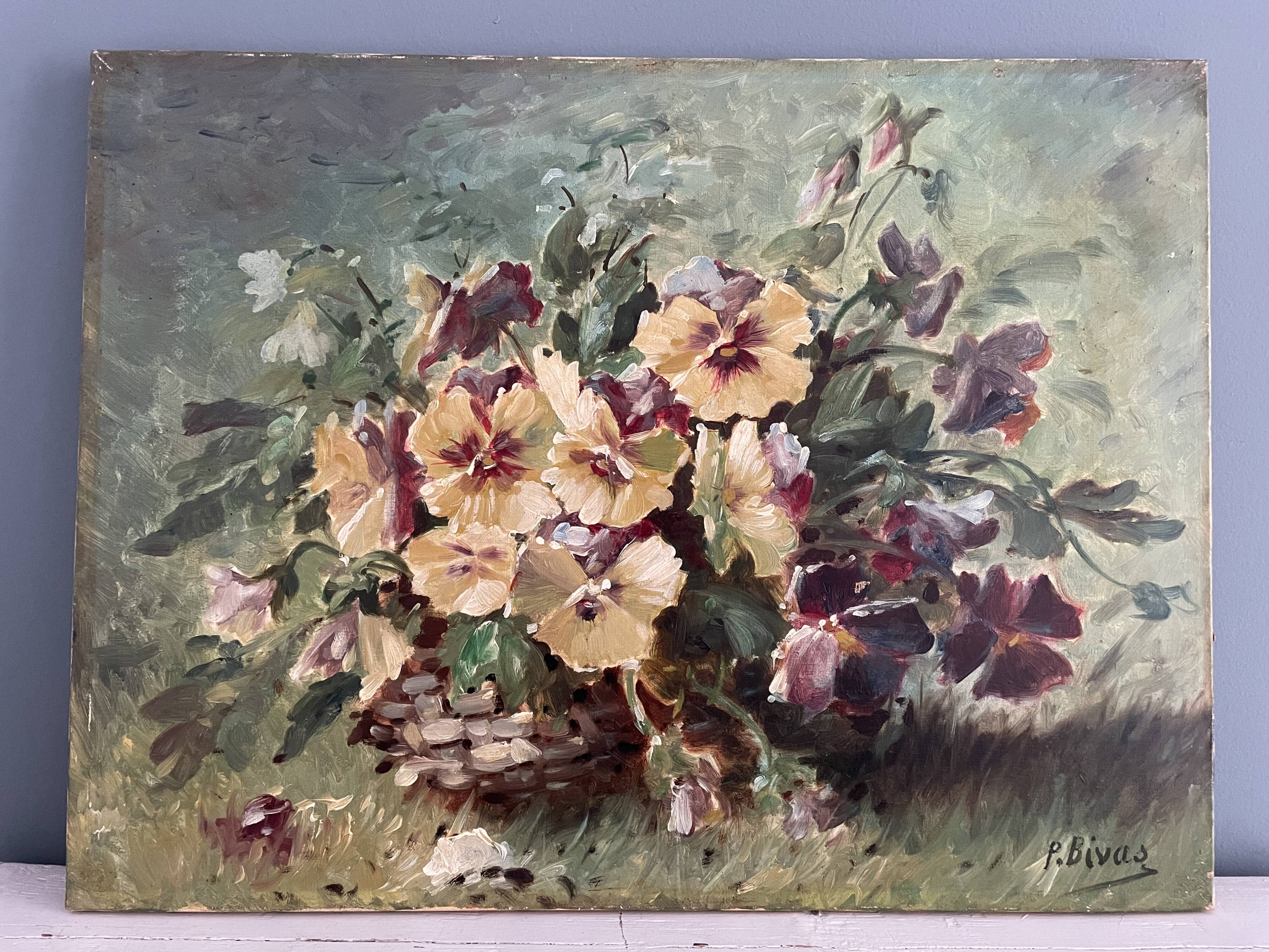 Tableau ancien nature morte, début XXème