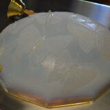 Art deco printed opalescent glass suspension decorated with butterflies